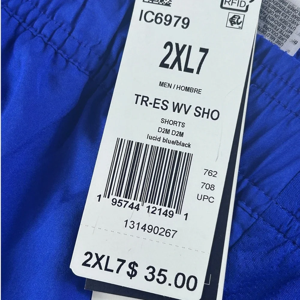 Adidas Mens‎ TR-ES WV SHO Lucid Blue Athletic Training Shorts 2XL 7 Inch IC6979